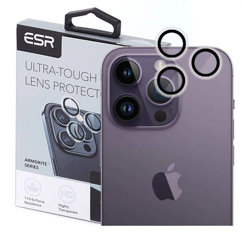 ⁨Szkło Hartowane na Aparat IPHONE 15 PRO / 15 PRO MAX ESR Camera Lens Clear⁩ w sklepie Wasserman.eu