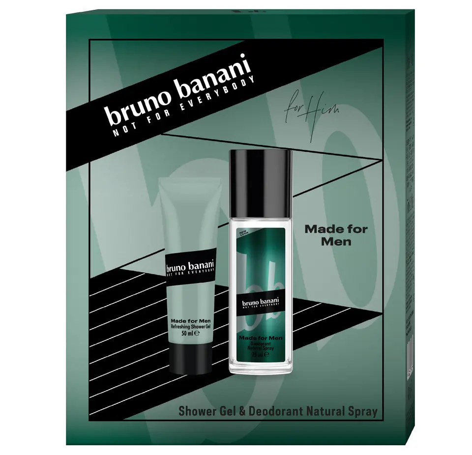 ⁨BRUNO BANANI Zestaw prezentowy Made For Men (Dezodorant naturalny spray 75ml+Żel pod prysznic 50ml))⁩ w sklepie Wasserman.eu