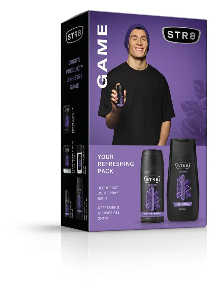 ⁨STR 8 Zestaw prezentowy Game (Deo spray 150ml+Żel pod prysznic 250ml)⁩ w sklepie Wasserman.eu