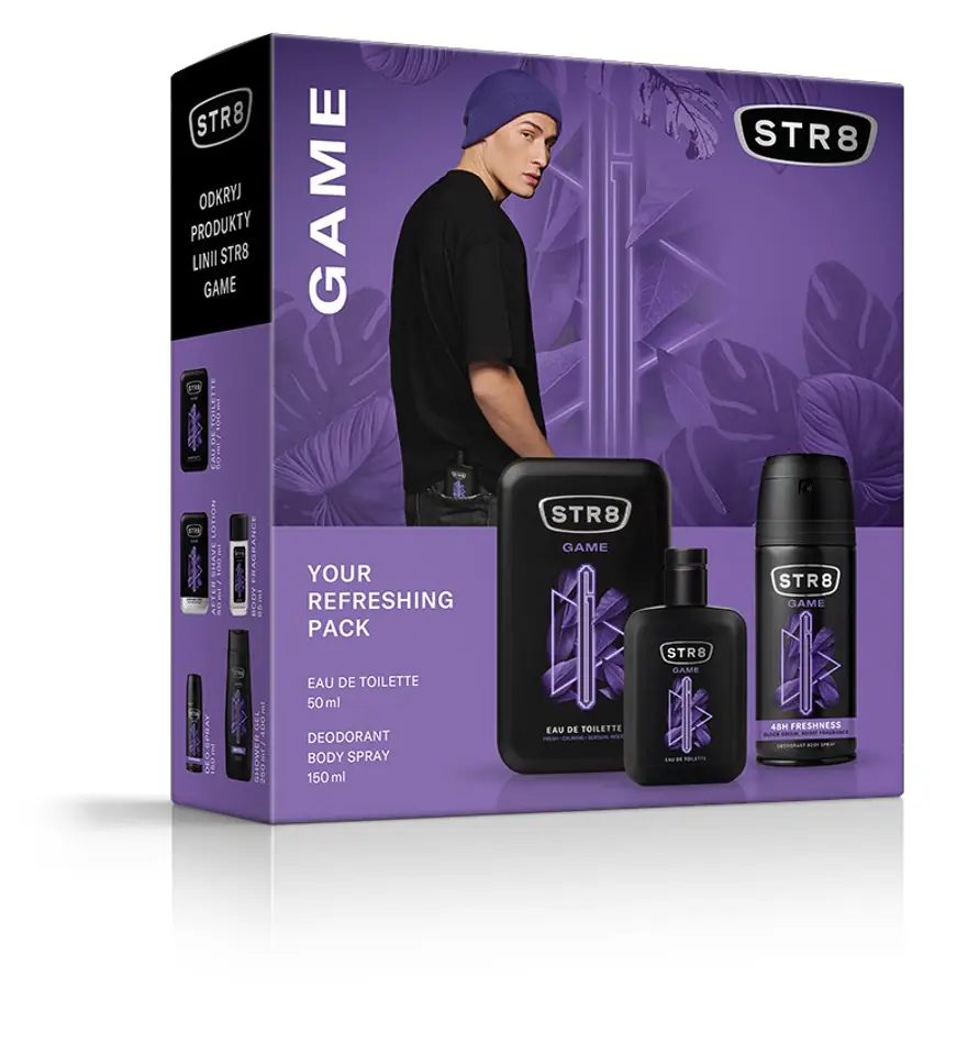 ⁨STR 8 Zestaw prezentowy Game (Woda toaletowa 50ml+Deo spray 150ml)⁩ w sklepie Wasserman.eu