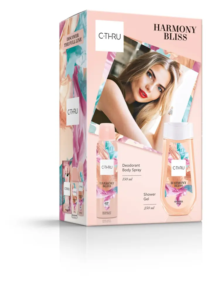 ⁨C-THRU Zestaw prezentowy Harmony Bliss (Dezodorant spray 150ml + Żel pod prysznic 250ml)⁩ w sklepie Wasserman.eu