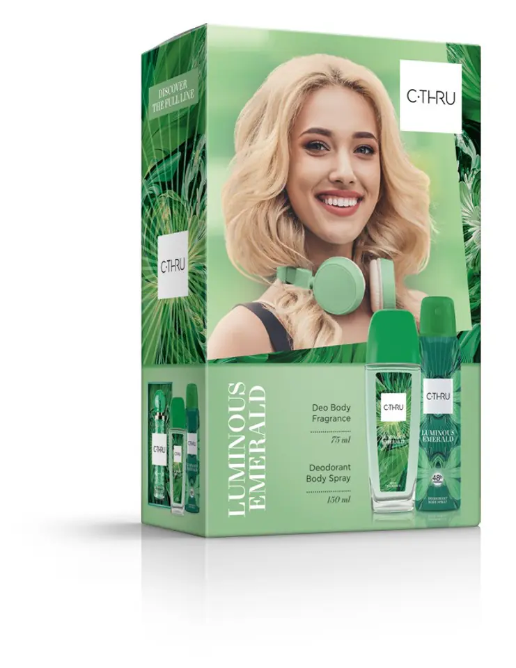 C-THRU Zestaw prezentowy Luminous Emerald (Dezodorant naturalny spray 75ml+Dezodorant spray 150ml) w sklepie Wasserman.eu