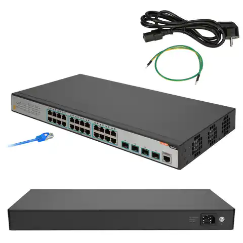 ⁨FiberHome S4820-28T-X-AC network switch Managed L2/L3 Gigabit Ethernet (10/100/1000) 1U Black, Grey⁩ at Wasserman.eu