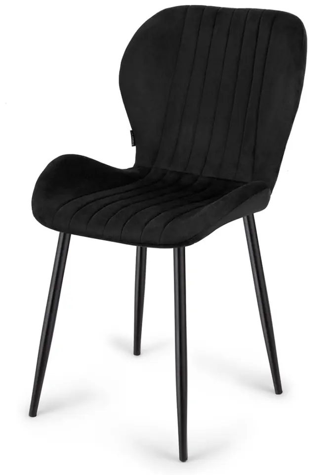 ⁨Krzesło tapicerowane MONTI VELVET BLACK⁩ w sklepie Wasserman.eu