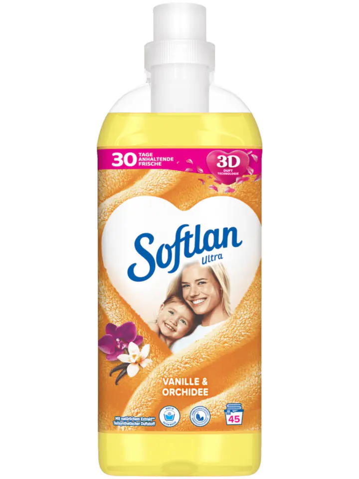 ⁨SOFTLAN Płyn do płukania 1L 45p Vanile&aOrchidee żółty⁩ w sklepie Wasserman.eu