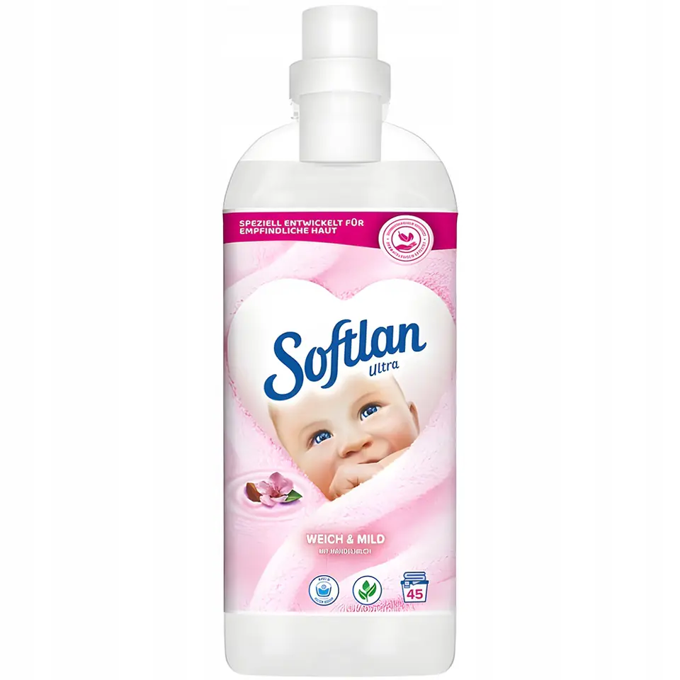 ⁨SOFTLAN Płyn do płukania 1L 45p Weich&Mild (biały)⁩ w sklepie Wasserman.eu