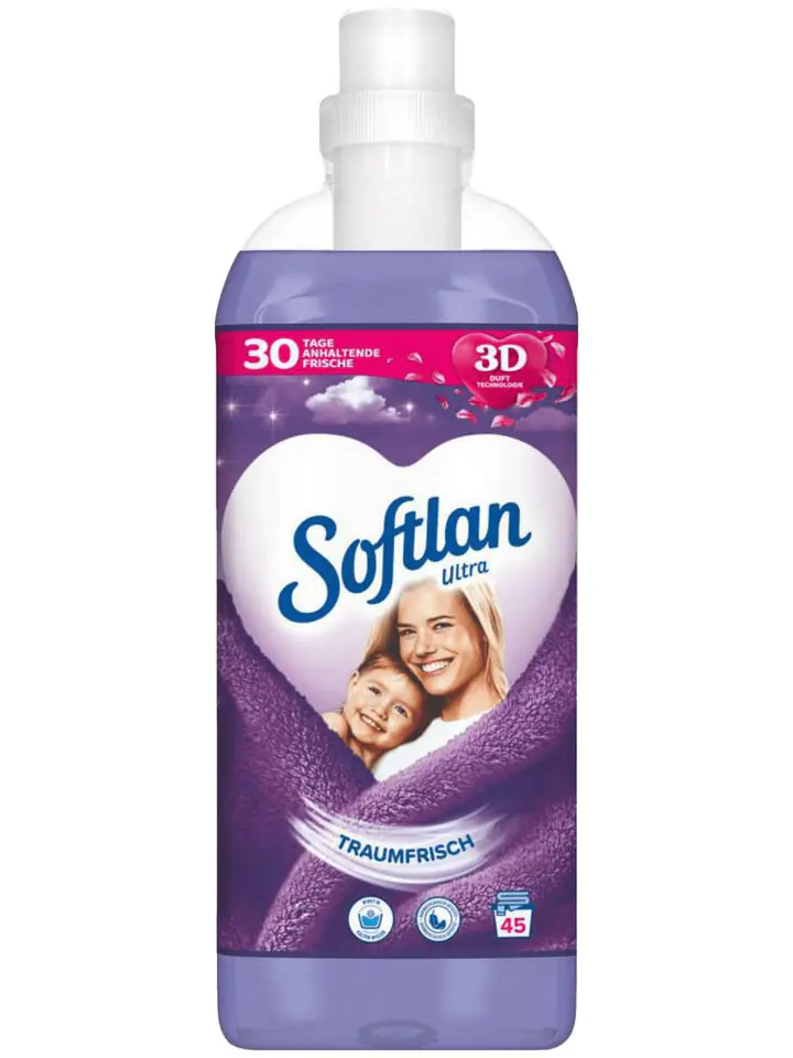 ⁨SOFTLAN Płyn do płukania 1L 45p Traumfrisch (fioletowy)⁩ w sklepie Wasserman.eu