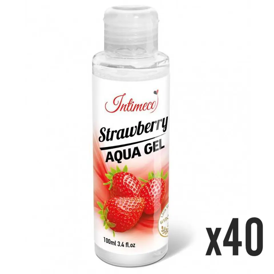 ⁨INTIMECO Strawberry Aqua Gel 100ml - pakiet 40 sztuk⁩ w sklepie Wasserman.eu