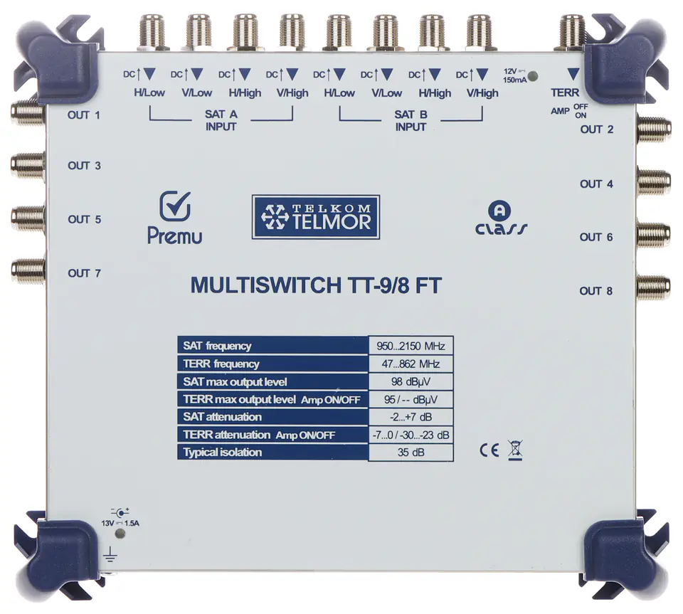 ⁨MULTISWITCH TT-9/8-FT-PREMU 9 WEJŚĆ / 8 WYJŚĆ PREMU TELMOR⁩ w sklepie Wasserman.eu