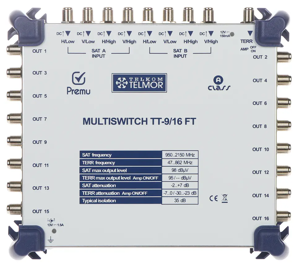 ⁨MULTISWITCH TT-9/16-FT-PREMU 9 WEJŚĆ / 16 WYJŚĆ PREMU TELMOR⁩ w sklepie Wasserman.eu