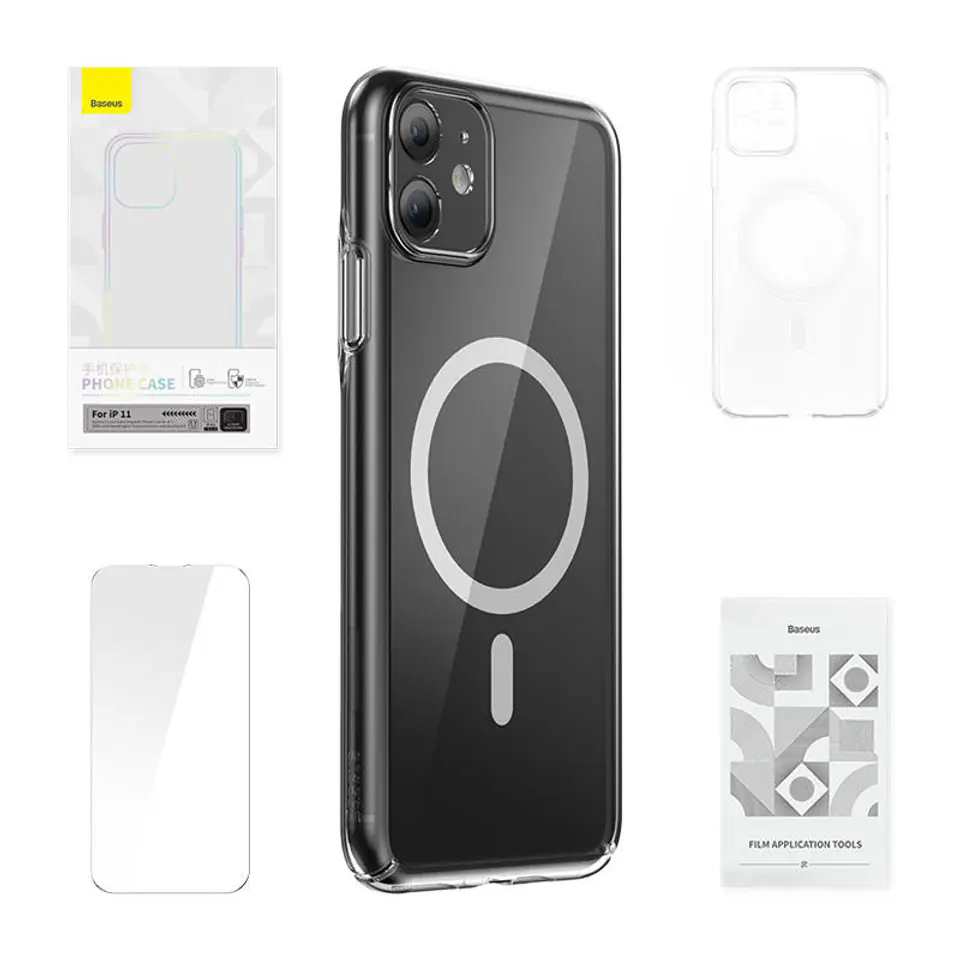 ⁨Etui ochronne Baseus Magnetic Crystal Clear do iPhone 11 (transparentne)⁩ w sklepie Wasserman.eu