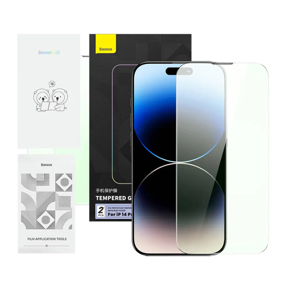 ⁨Szkło hartowane z filtrem chroniącym oczy Baseus Crystal Series iPhone 14  PRO⁩ w sklepie Wasserman.eu