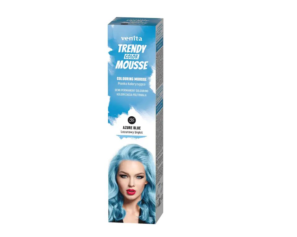 ⁨VENITA Trendy Color Mousse Pianka koloryzująca do włosów - 35 Azure Blue (Lazurowy Błękit)  75ml⁩ w sklepie Wasserman.eu