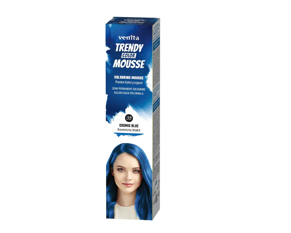 ⁨VENITA Trendy Color Mousse Pianka koloryzująca do włosów - 39 Cosmic Blue (Kosmiczny Błękit)  75ml⁩ w sklepie Wasserman.eu