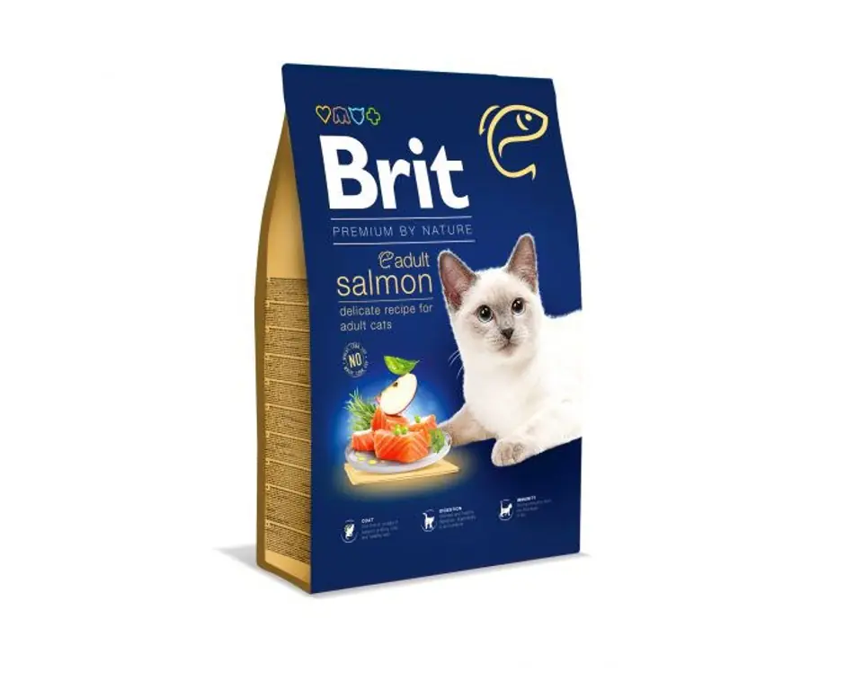 ⁨Dry cat food BRIT PREMIUM BY NATURE ADULT Salmon 1,5 kg⁩ at Wasserman.eu