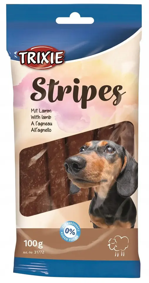 ⁨TRIXIE Stripes Paski z jagnięciny - przysmak dla psa - 100 g⁩ w sklepie Wasserman.eu