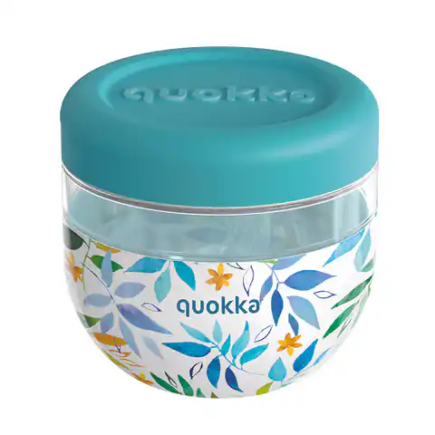 ⁨Quokka Bubble Food Jar - Pojemnik plastikowy na żywność / lunchbox 770 ml (Watercolor Leaves)⁩ w sklepie Wasserman.eu