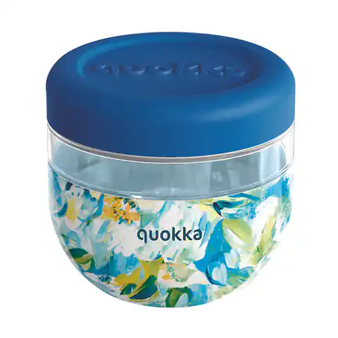 ⁨Quokka Bubble Food Jar - Pojemnik na żywność / lunchbox 770 ml (Blue Peonies)⁩ w sklepie Wasserman.eu