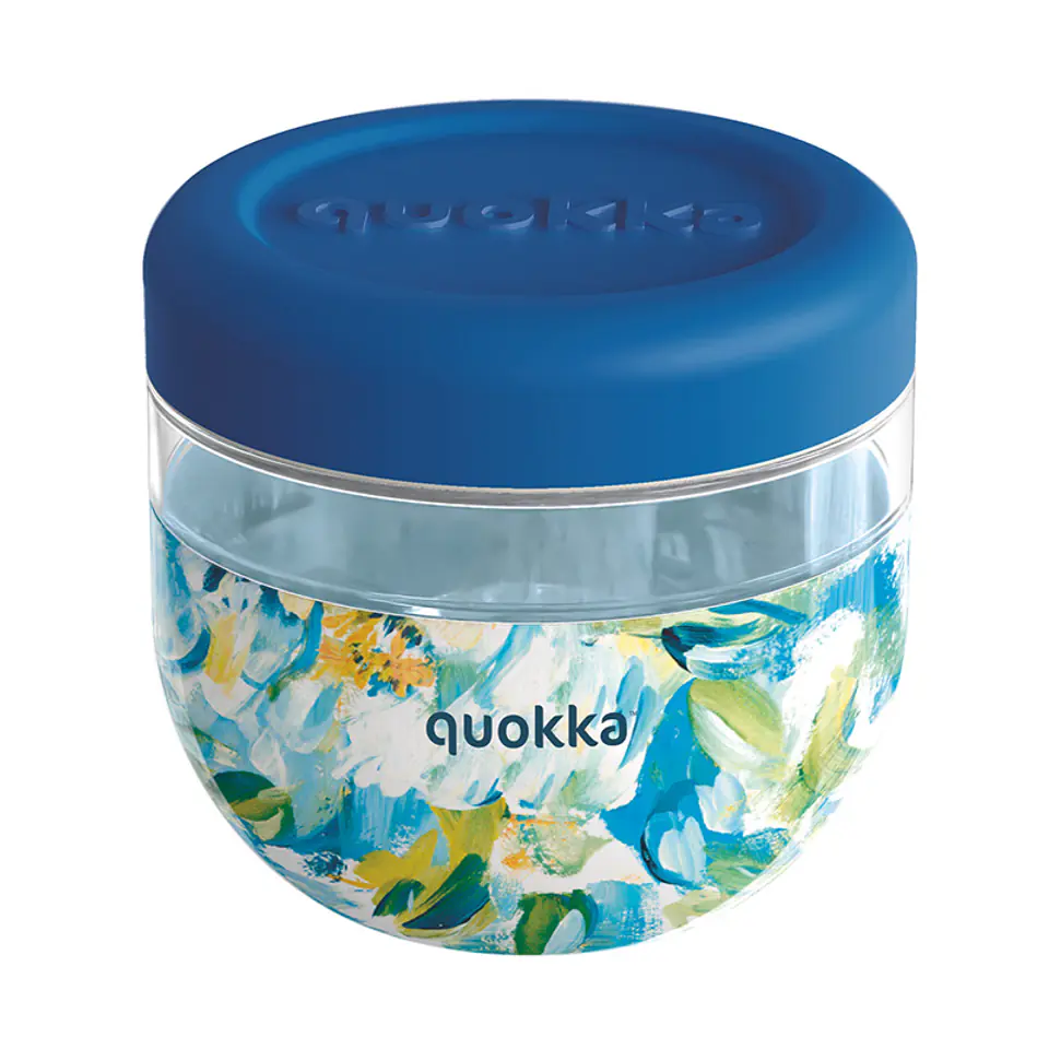 ⁨Quokka Bubble Food Jar - Pojemnik plastikowy na żywność / lunchbox 770 ml (Blue Peonies)⁩ w sklepie Wasserman.eu