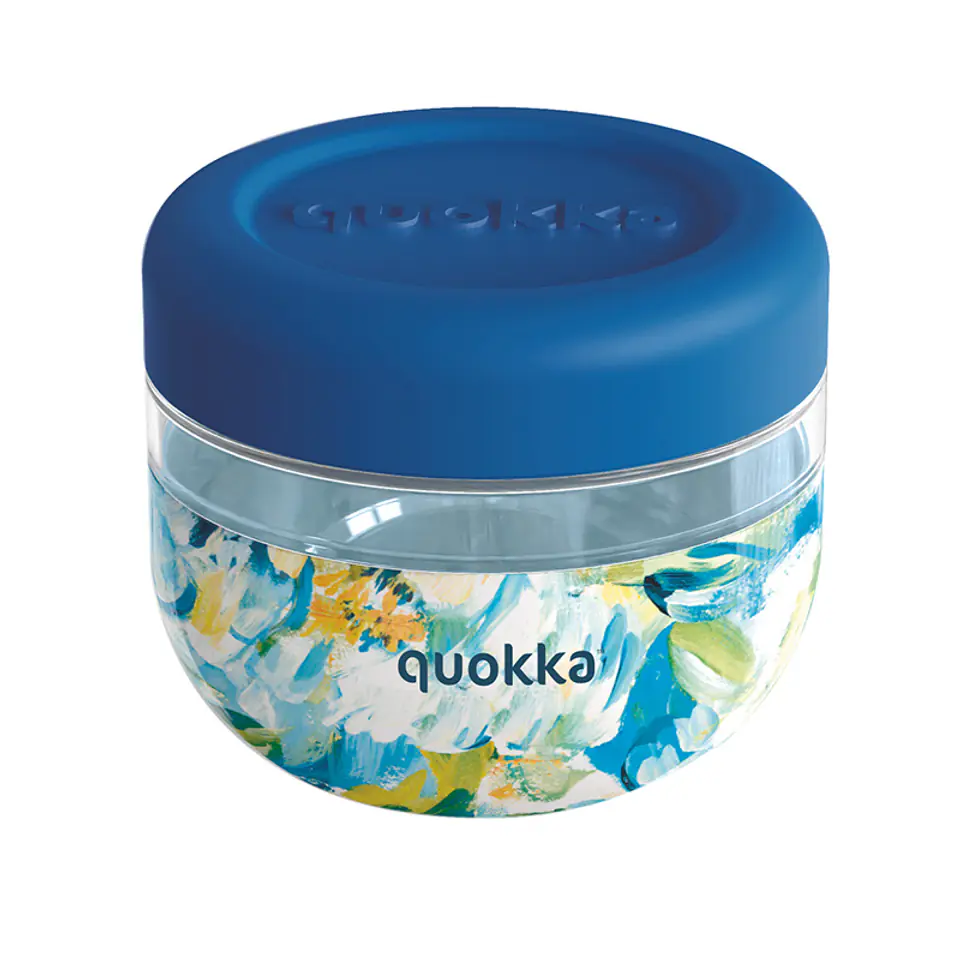 ⁨Quokka Bubble Food Jar - Pojemnik na żywność / lunchbox 500 ml (Blue Peonies)⁩ w sklepie Wasserman.eu