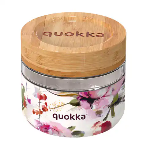 ⁨Quokka Deli Food Jar - Pojemnik szklany na żywność / lunchbox 500 ml (Dark Flowers)⁩ w sklepie Wasserman.eu