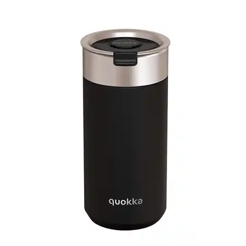 ⁨Quokka Boost Coffee Tumbler - Kubek termiczny ze stali nierdzewnej z zaparzaczem 400 ml (Carbon Black)⁩ w sklepie Wasserman.eu