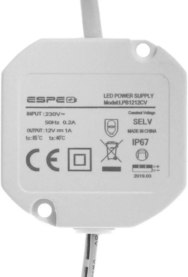 ⁨ZASILACZ DOPUSZKOWY ESPE LPB1212CV DC PLUG 5.5/2.1S 12V 1.25A⁩ w sklepie Wasserman.eu