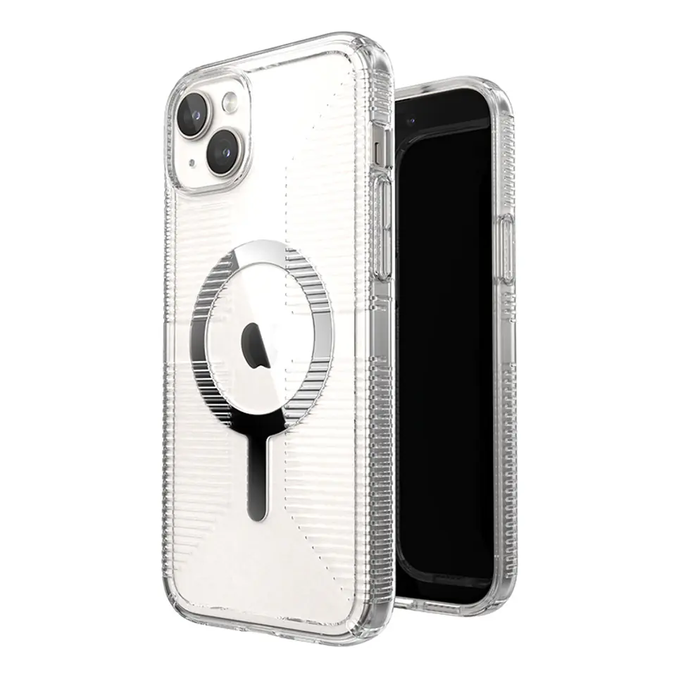 ⁨Speck Gemshell Grip + MagSafe - Etui do iPhone 15 Plus / iPhone 14 Plus (Clear / Chrome Finish)⁩ w sklepie Wasserman.eu