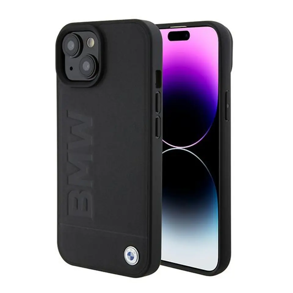 ⁨BMW BMHMP15SSLLBK iPhone 15 6.1" czarny/black Magsafe hardcase Signature Logo Imprint⁩ w sklepie Wasserman.eu