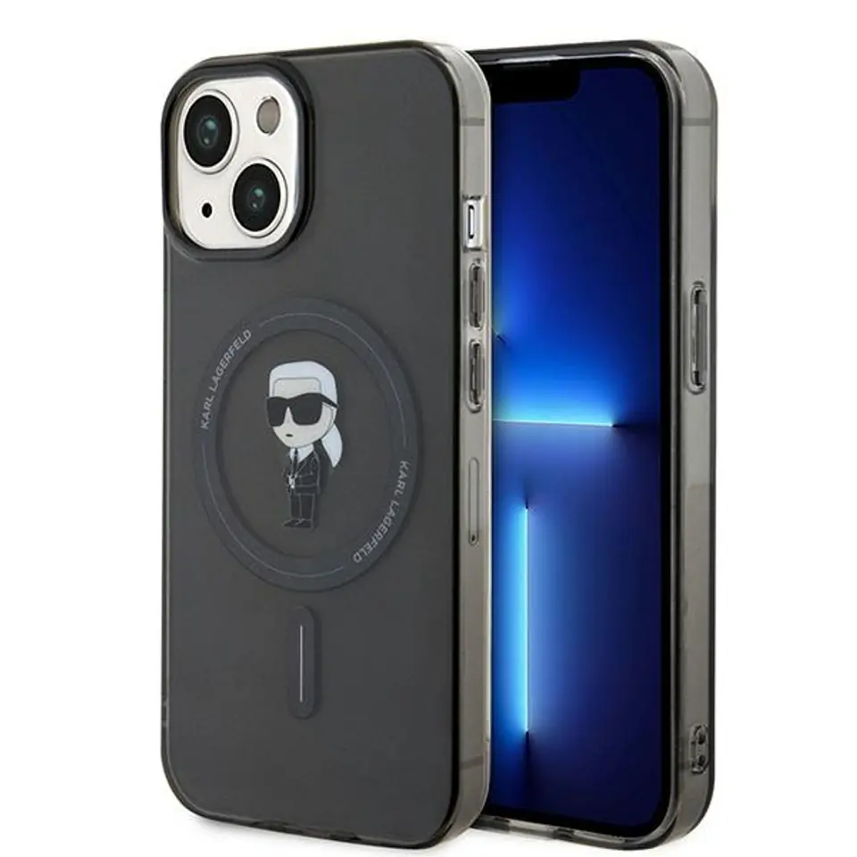 ⁨Karl Lagerfeld KLHMP15SHFCKNOK iPhone 15 / 14 / 13 6.1" czarny/black hardcase IML Ikonik MagSafe⁩ w sklepie Wasserman.eu