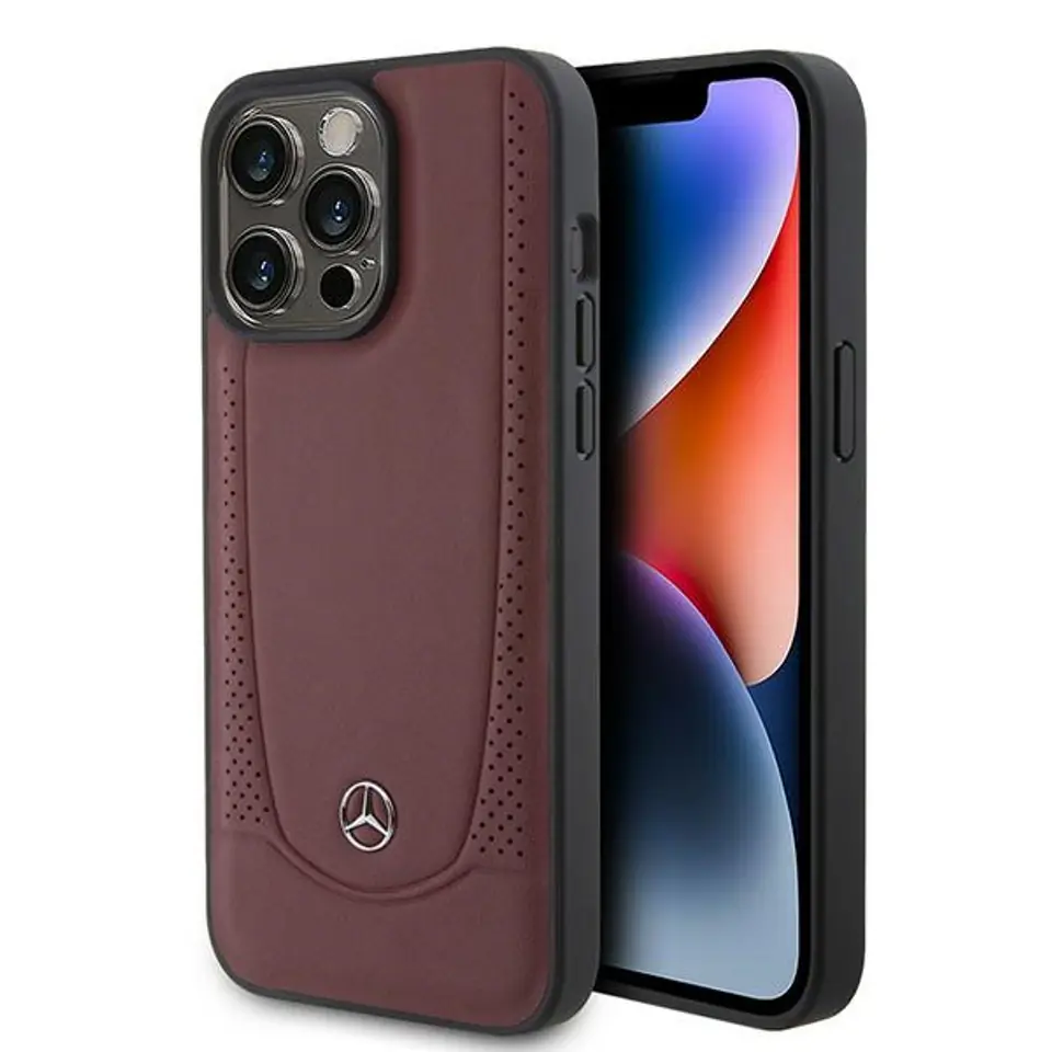 ⁨Mercedes MEHCP15LARMRE iPhone 15 Pro 6.1" czerwony/red hardcase Leather Urban Bengale⁩ w sklepie Wasserman.eu