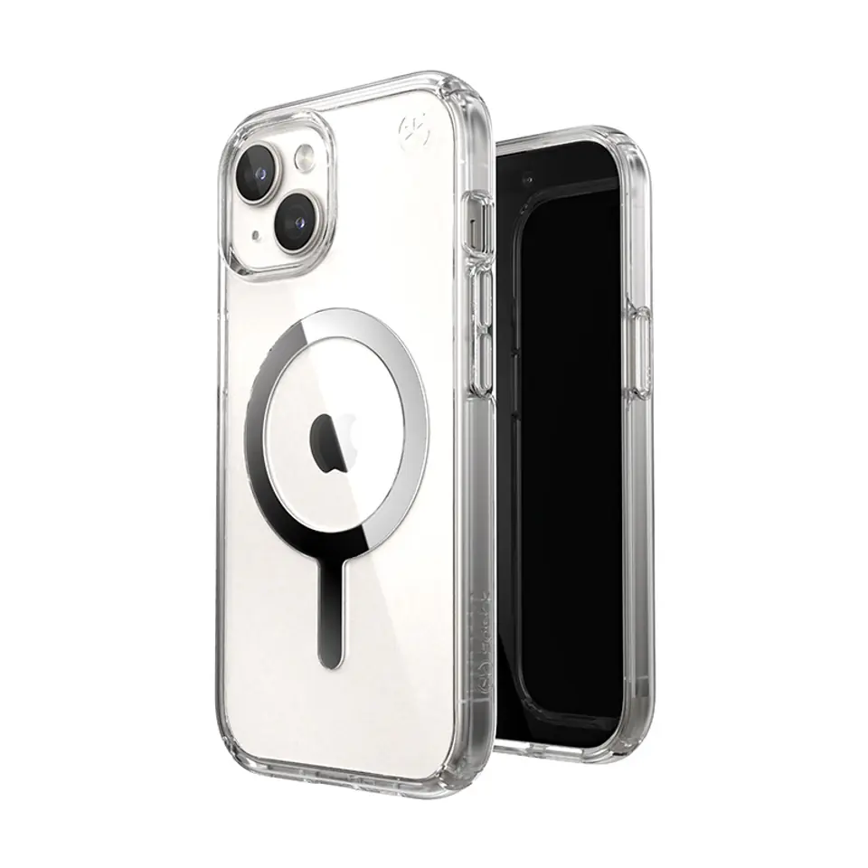 ⁨Speck Presidio Perfect-Clear MagSafe - Etui iPhone 15 / iPhone 14 / iPhone 13 (Clear / Chrome Finish / Serene Silver)⁩ w sklepie Wasserman.eu