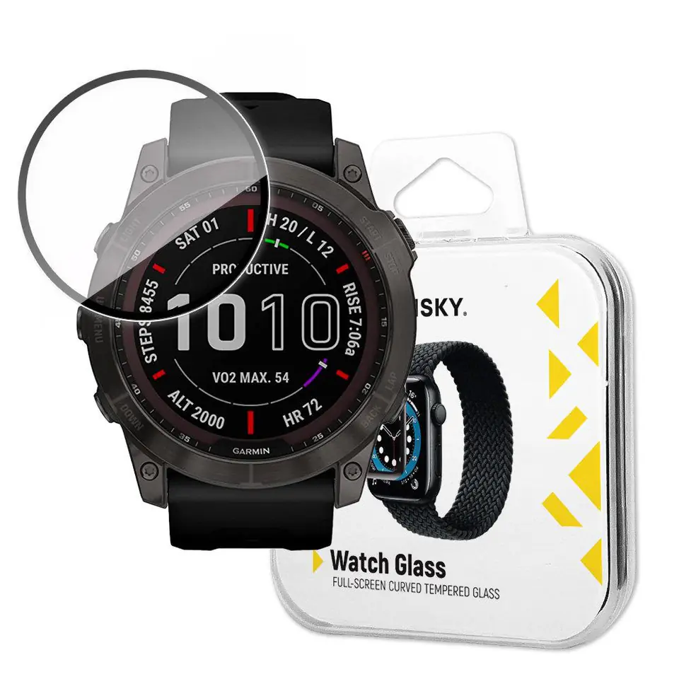 ⁨Wozinsky Watch Glass hybrydowe szkło do Garmin Fenix 7X czarny⁩ w sklepie Wasserman.eu