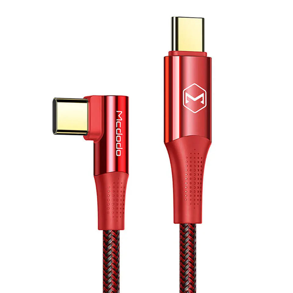 ⁨Kabel USB-C do USB-C Mcdodo CA-8321 100W 90 stopni1.2m czerwony⁩ w sklepie Wasserman.eu