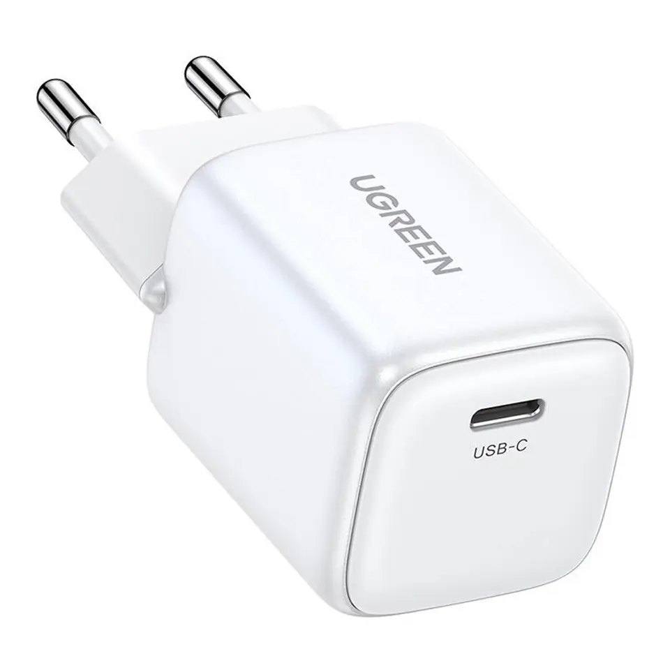 ⁨Ładowarka sieciowa UGREEN 15324 Nexode mini, USB-C, PD3.0, QC4.0, GaN, 20W (biały)⁩ w sklepie Wasserman.eu