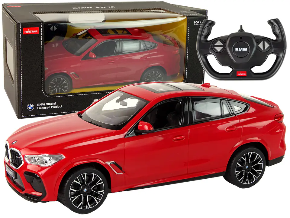 ⁨Auto R/C Bmw X6 M 1:14 Rastar Czerwone⁩ w sklepie Wasserman.eu