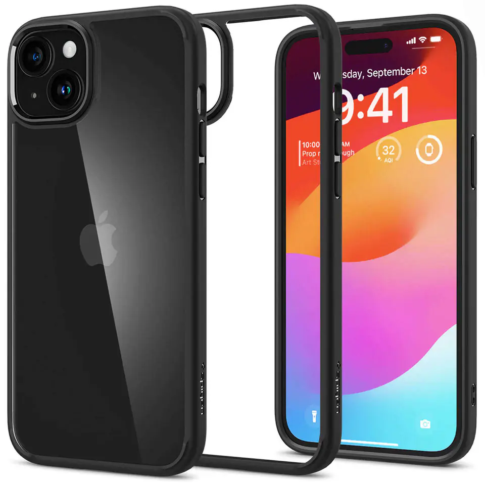 ⁨Etui ochronne na telefon Spigen Ultra Hybrid Case obudowa do Apple iPhone 15 Matte Black⁩ w sklepie Wasserman.eu