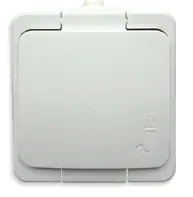 Gniazdo n/t 1x2P+Z klapka biała IP44 w sklepie Wasserman.eu
