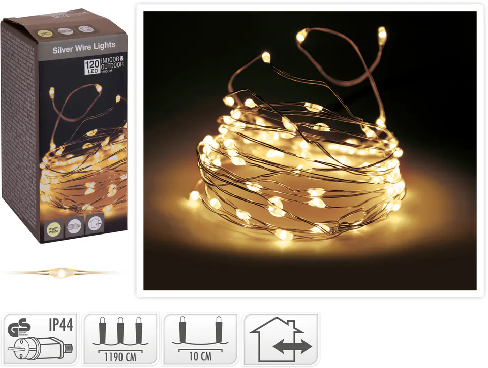 ŁAŃCUCH LED 120LED CIEPŁA BIAŁA w sklepie Wasserman.eu