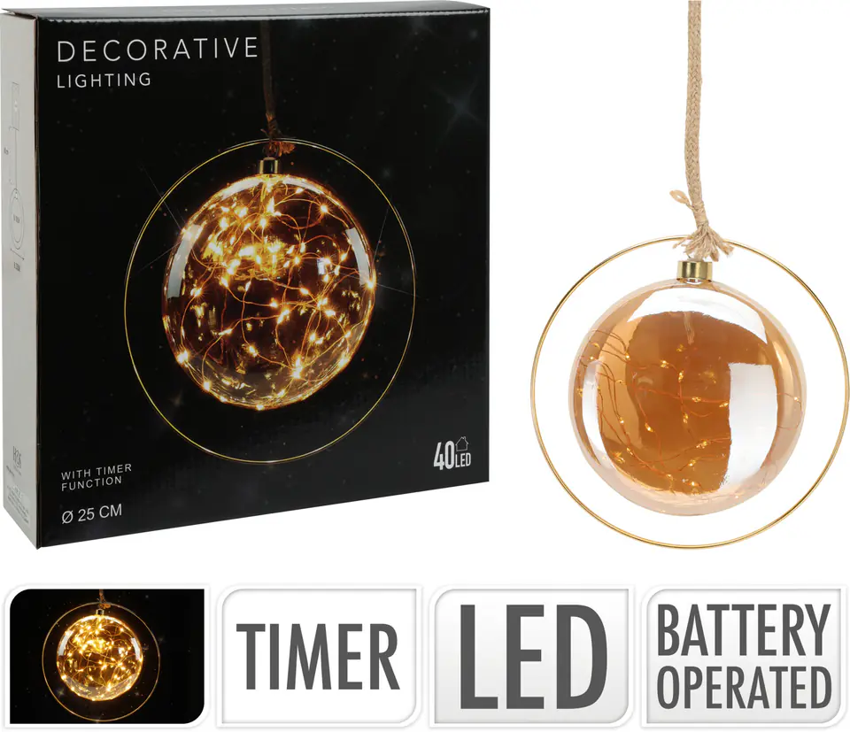 DEKORACJA 40LED NA SZNURZE 25CM w sklepie Wasserman.eu