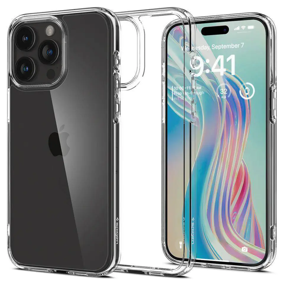 ⁨Etui APPLE IPHONE 15 PRO MAX Spigen Ultra Hybrid Crystal transparentne⁩ w sklepie Wasserman.eu