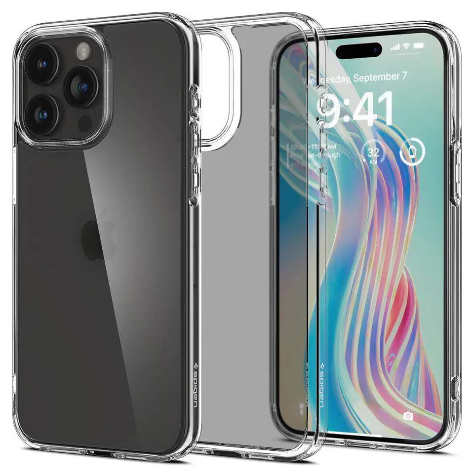 ⁨Etui APPLE IPHONE 15 PRO MAX Spigen Ultra Hybrid Crystal (Frost) transparentne⁩ w sklepie Wasserman.eu