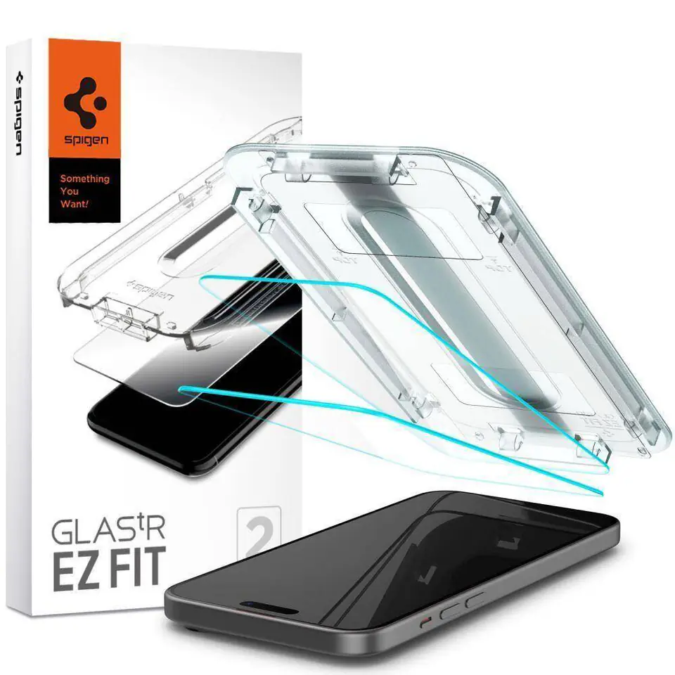 ⁨Szkło Hartowane APPLE IPHONE 15 Spigen Glas.tr "EZ Fit" 2-Pack Clear⁩ w sklepie Wasserman.eu