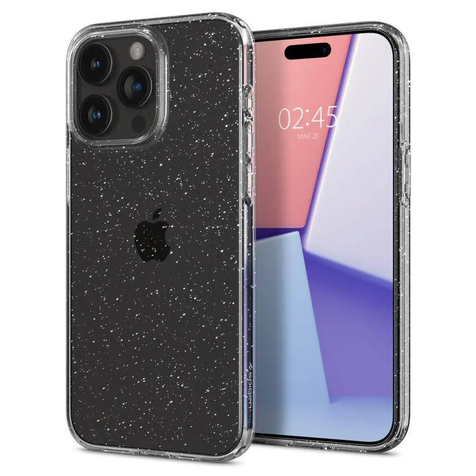 ⁨Etui APPLE IPHONE 15 PRO Spigen Liquid Crystal Glitter transparentne⁩ w sklepie Wasserman.eu