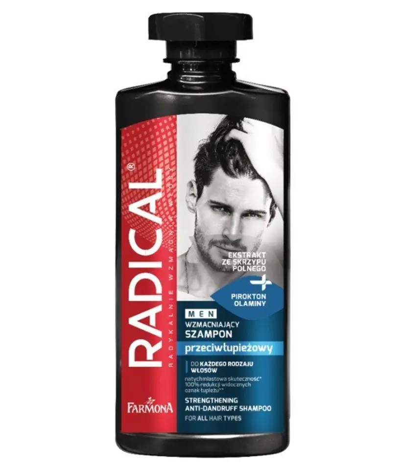 ⁨Farmona Radical Men Szampon wzmacniający przeciwłupieżowy dla mężczyzn 400ml⁩ w sklepie Wasserman.eu