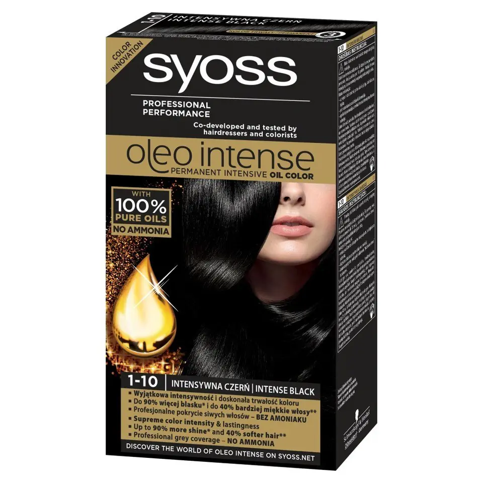 ⁨Schwarzkopf Syoss Hair dye Oleo 1-10 intense black 1op.⁩ at Wasserman.eu