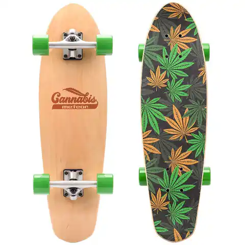⁨Meteor Cannabis green-brown-orange skateboard 22595⁩ at Wasserman.eu
