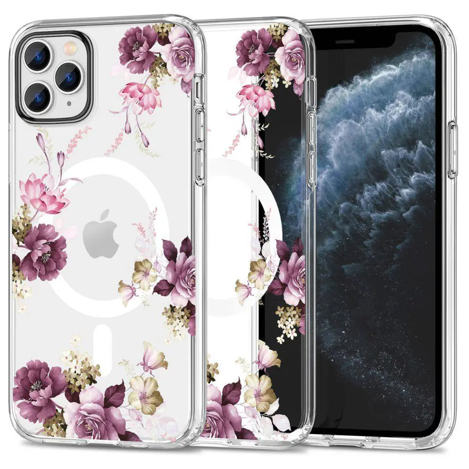 ⁨Etui IPHONE 11 PRO Tech-Protect MagMood MagSafe Spring Floral transparentne⁩ w sklepie Wasserman.eu