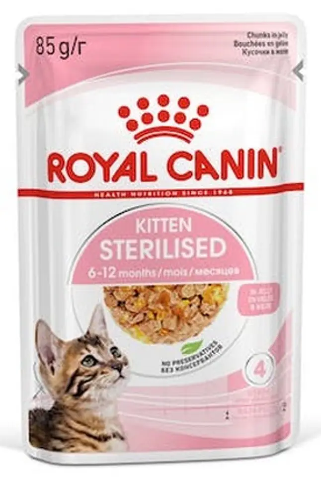 ⁨Royal Canin Kitten Sterilised karma mokra w galaretce dla kociąt od 6 do 12 miesiąca życia, sterylizowanych saszetka 85g⁩ w sklepie Wasserman.eu