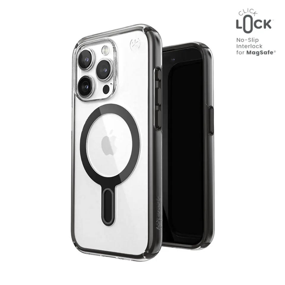 ⁨Speck Presidio Perfect-Clear ClickLock & Magsafe - Etui iPhone 15 Pro (Clear / Frosted Black / Slate Grey)⁩ w sklepie Wasserman.eu